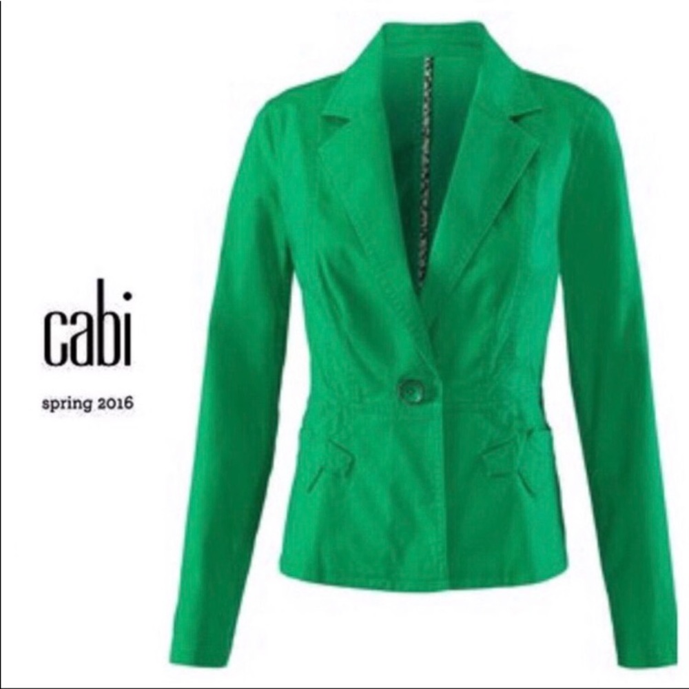 CAbi Green Single-Button Blazer